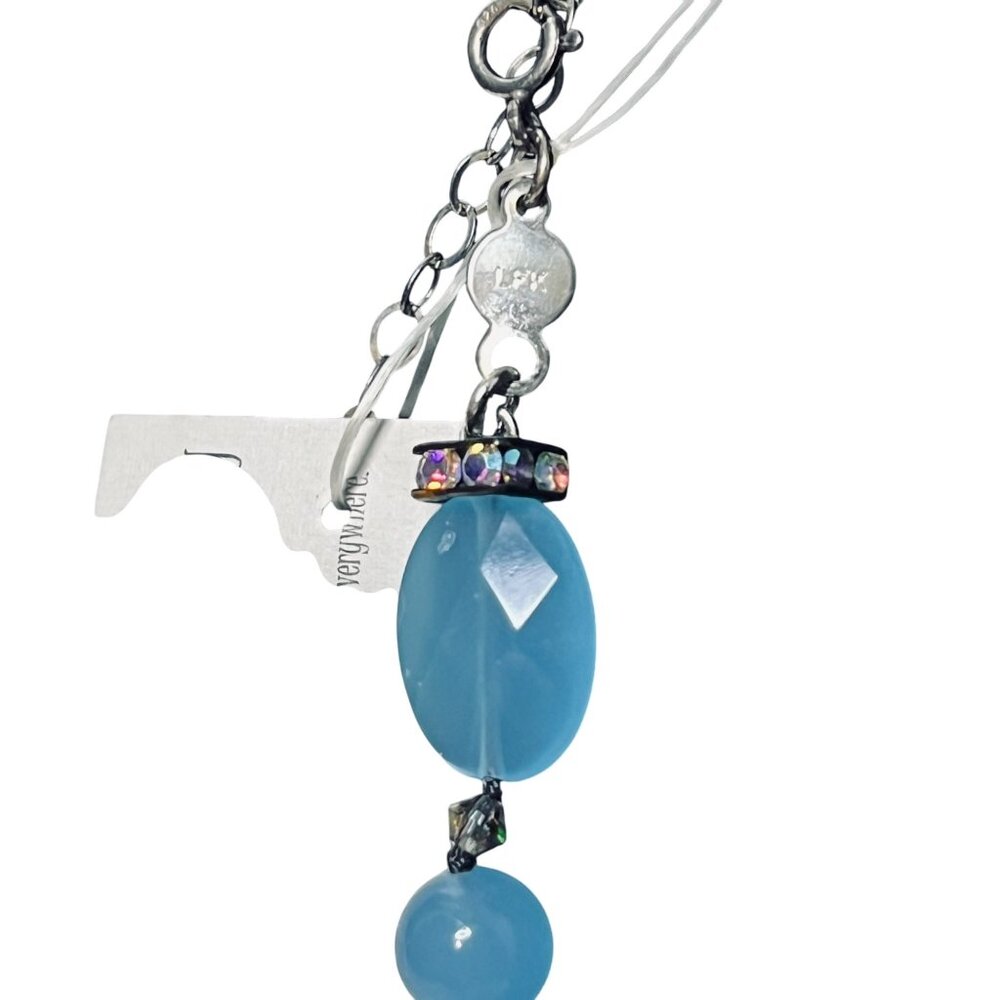 Lori Frantz-Koenig Blue Bead and AB Rhinestone Necklace (6022) - Picture 5 of 7